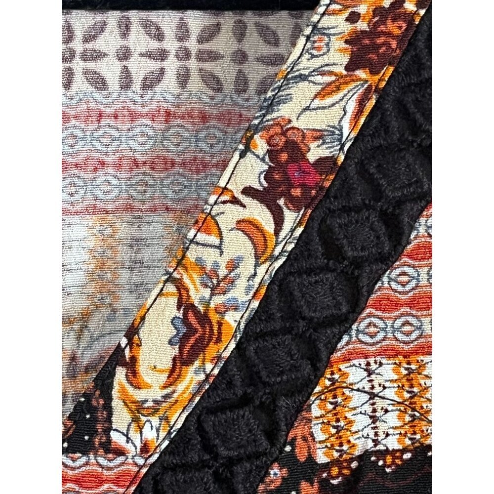 Gibson Top XL Orange Floral Patchwork Hippie Peasant Boho Western Floral Babydol - Picture 5 of 11